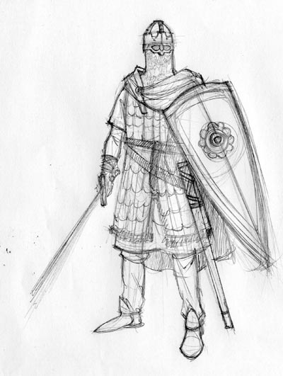 1066 - Studio Personaggi: Soldato<br>disegni e colori di Emanuele Tenderini<br><i>(c) 2011 Comma22</i>