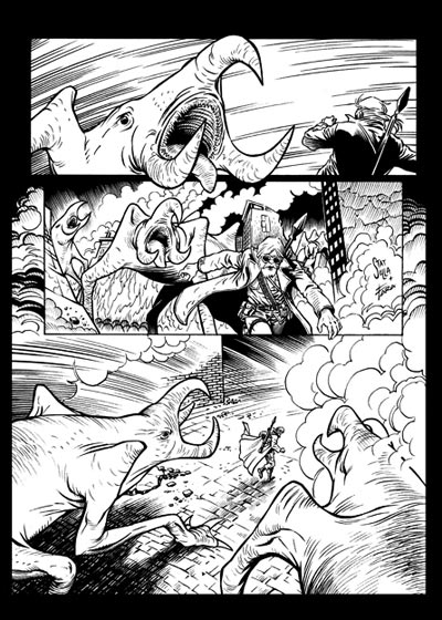Legion75 numero 1 - Tavola 22<br>matite di Daniele Statella, chine di Marco Fara<br><i>(c) 2011 Walter Riccio & Edizioni Star Comics</i>