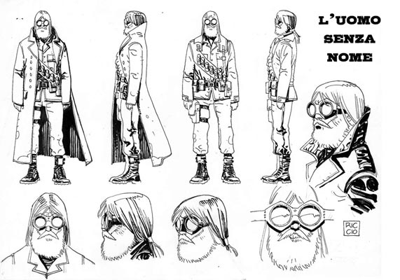 Legion75 - Studio Personaggi: L'Uomo Senza Nome<br>disegni di Renato Riccio<br><i>(c) 2011 Walter Riccio & Edizioni Star Comics</i>