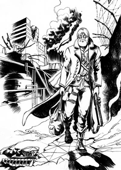 Legion75 - Studio Personaggi: L'Uomo Senza Nome<br>disegni di Simone Delladio<br><i>(c) 2011 Walter Riccio & Edizioni Star Comics</i>
