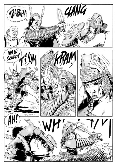 Duello nell'arena<br>disegni di Luca Enoch<br><i>(c) 2011 Sergio Bonelli Editore</i>