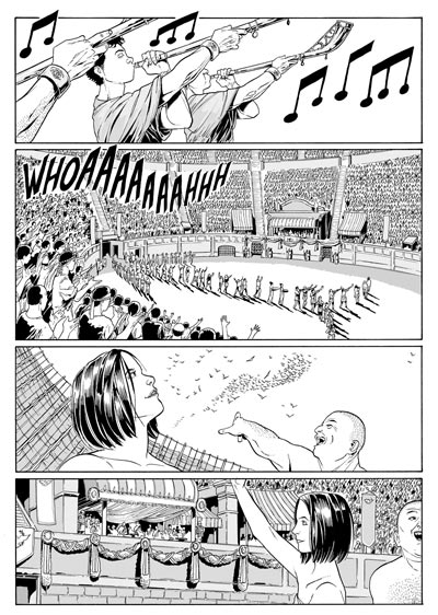 Ingresso nel Colosseo<br>disegni di Luca Enoch<br><i>(c) 2011 Sergio Bonelli Editore</i>