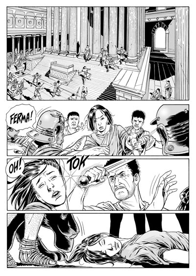 Inseguimento nel Foro<br>disegni di Luca Enoch<br><i>(c) 2011 Sergio Bonelli Editore</i>