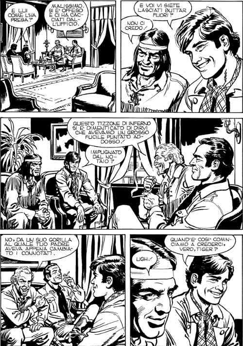 Ma che avranno da ridere tanto?<br>Tex Gigante 26, pag.158, tavola di Garcia Seijas<br><i>(c) 2012 Sergio Bonelli Editore</i>