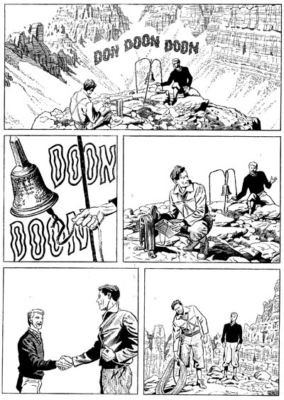 Tavola tratta dal numero 144<br>disegni di Mario "Majo" Rossi<br><i>(c) 2011 Sergio Bonelli Editore</i>