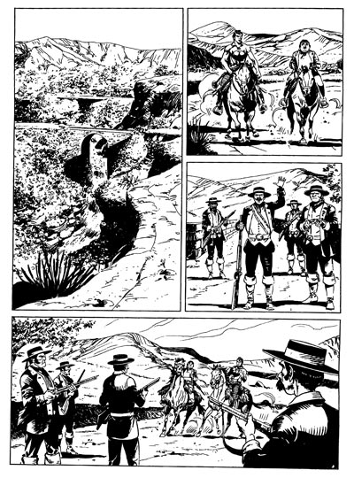 Tavola tratta dagli albi numero 562/565<br>disegni di Giuseppe Prisco<br><i>(c) 2012 Sergio Bonelli Editore</i>