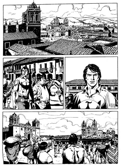 Tavola tratta dagli albi numero 562/565<br>disegni di Giuseppe Prisco<br><i>(c) 2012 Sergio Bonelli Editore</i>