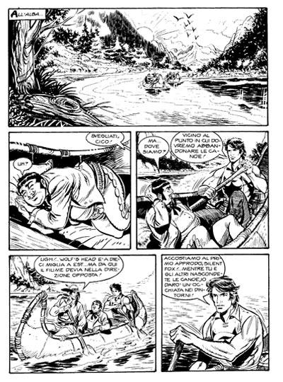 Tavola tratta dall'Almanacco del'Avventura 2013<br>disegni di Massimo Pesce<br><i>(c) 2012 Sergio Bonelli Editore</i>