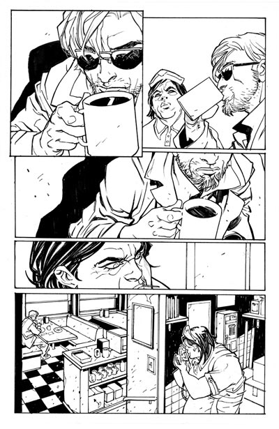 Chine tavola tratta da Daredevil: Reborn<br>disegni di Davide Gianfelice<br><i>(c) TM & © 2012 MARVEL Edizione italiana: Panini S.p.A.</i>