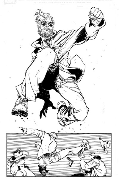 Chine tavola tratta da Daredevil: Reborn Chine tavola tratta da Daredevil: Reborn<br>disegni di Davide Gianfelice<br><i>(c) TM & © 2012 MARVEL Edizione italiana: Panini S.p.A.</i>