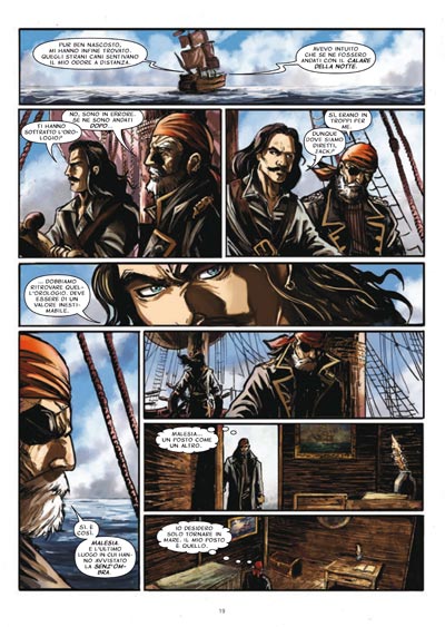 Tavola tratta da Gli Immortali cartonato numero 1<br>disegni e colori di Vincenzo Riccardi<br><i>(c) 2012 Salvatore Taormina</i>