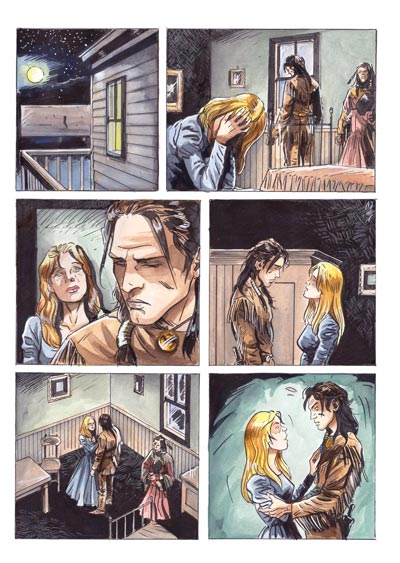 Tavola tratta da Than Dai cartonato numero 5<br>disegni di Marco Boselli, colori di Michela Cacciatore, Federica Macchia e Giulia Priori<br><i>(c) 2012 Salvatore Taormina</i>
