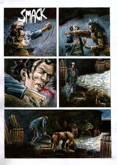 Tavola tratta da Than Dai cartonato numero 5<br>disegni di Marco Boselli, colori di Michela Cacciatore, Federica Macchia e Giulia Priori<br><i>(c) 2012 Salvatore Taormina</i>
