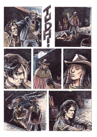 Tavola tratta da Than Dai cartonato numero 5<br>disegni di Marco Boselli, colori di Michela Cacciatore, Federica Macchia e Giulia Priori<br><i>(c) 2012 Salvatore Taormina</i>