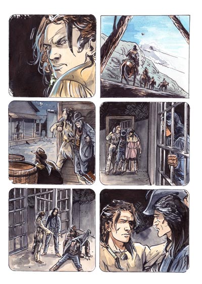 Tavola tratta da Than Dai cartonato numero 5<br>disegni di Marco Boselli, colori di Michela Cacciatore, Federica Macchia e Giulia Priori<br><i>(c) 2012 Salvatore Taormina</i>