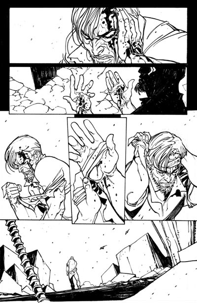 Chine tavola tratta da Daredevil: Reborn Chine tavola tratta da Daredevil: Reborn<br>disegni di Davide Gianfelice<br><i>(c) TM & © 2012 MARVEL Edizione italiana: Panini S.p.A.</i>