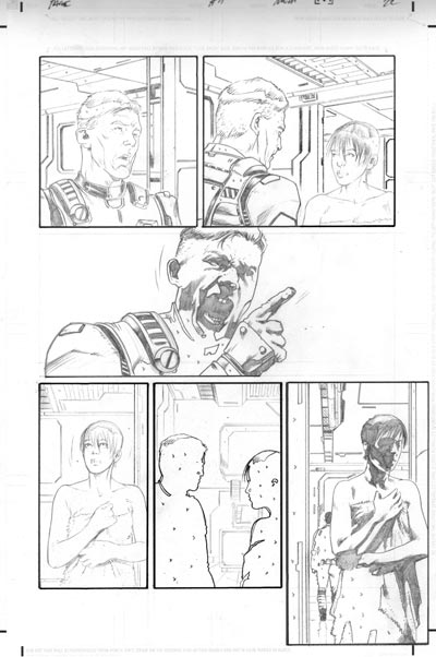 Tavola tratta dalla miniserie Rage<br>matite di Andrea Mutti<br><i>(c) TM & © 2012 DARK HORSE Edizione italiana: Panini S.p.A.</i>
