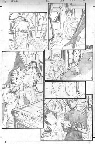 Tavola tratta dalla miniserie Rage<br>matite di Andrea Mutti<br><i>(c) TM & © 2012 DARK HORSE Edizione italiana: Panini S.p.A.</i>