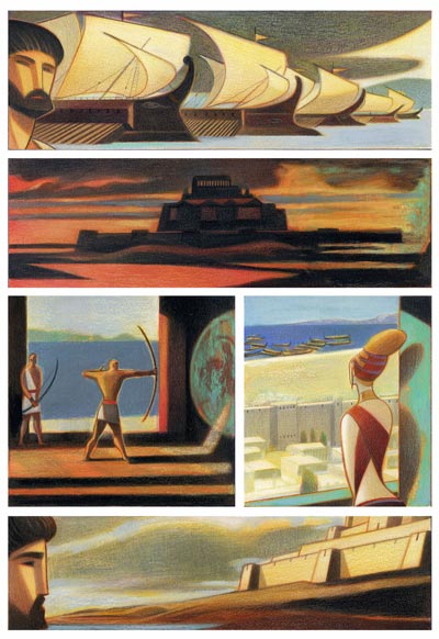 Tavola tratta da Nausicaa<br>disegni e colori di Andrea Serio<br><i>(c) 2012 Vittorio Pavesio Productions</i>