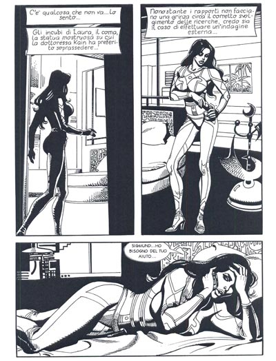 Tavola tratta dall'Albo Agenzia Alfa numero 26<br>disegni di Lucia Arduini<br><i>(c) 2012 Sergio Bonelli Editore</i>