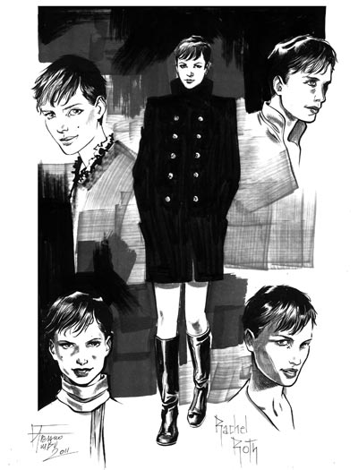 LAW - Studio Personaggi: Rachel Roth<br>disegni di Fabiano Ambu<br><i>(c) 2012 Davide G.G. Caci, Giorgio Salati, Fabiano Ambu & Edizioni Star Comics</i>