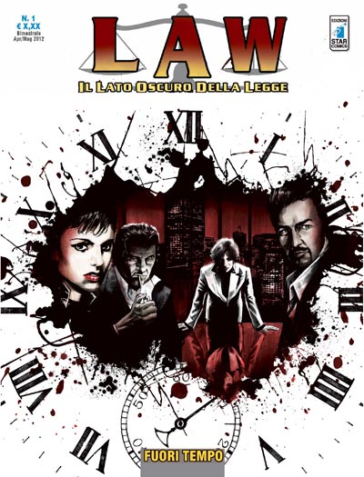 LAW - Cover Numero 1 definitiva<br>disegni di Fabiano Ambu<br><i>(c) 2012 Davide G.G. Caci, Giorgio Salati, Fabiano Ambu & Edizioni Star Comics</i>