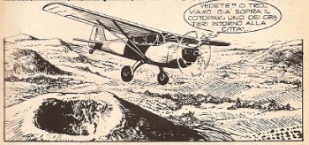 Il piper in volo Il piper in volo<br>Vignetta di Franco Bignotti, Mister No n.11, pag.5<br><i>(c) 1976 Sergio Bonelli editore</i>