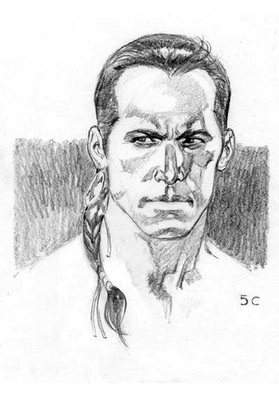 Studio Personaggi: Saguaro<br>disegni di Alessandro Poli<br><i>(c) 2012 Sergio Bonelli Editore</i>