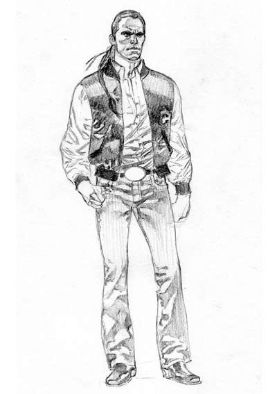 Studio Personaggi: Saguaro<br>disegni di Alessandro Poli<br><i>(c) 2012 Sergio Bonelli Editore</i>