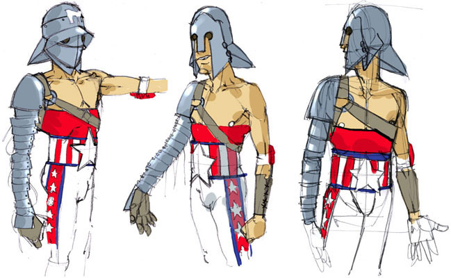 DEI - Studi Personaggi, seconda fase: Mars<br>disegni e colori di Emanuele Tenderini<br><i>(c) 2012 Bao Publishing</i>