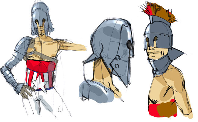 DEI - Studi Personaggi, seconda fase: Mars<br>disegni e colori di Emanuele Tenderini<br><i>(c) 2012 Bao Publishing</i>