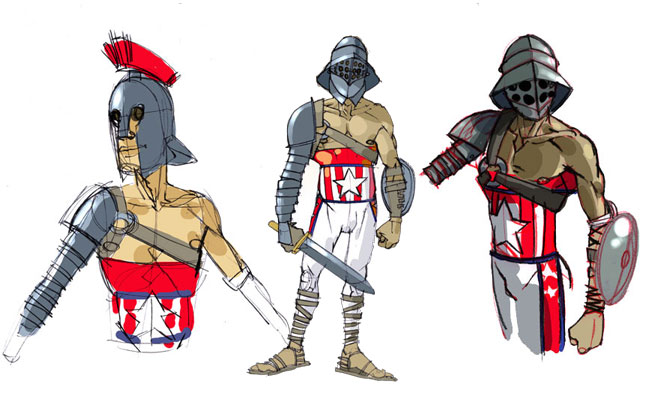 DEI - Studi Personaggi, seconda fase: Mars<br>disegni e colori di Emanuele Tenderini<br><i>(c) 2012 Bao Publishing</i>