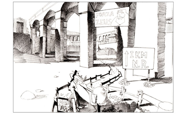 DEI - Studi Ambienti, seconda fase: Nova Roma<br>disegni di Emanuele Tenderini<br><i>(c) 2012 Bao Publishing</i>