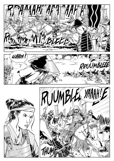 L'inizio della battaglia L'inizio della battaglia<br>disegni di Luca Enoch<br><i>(c) 2012 Sergio Bonelli Editore</i>