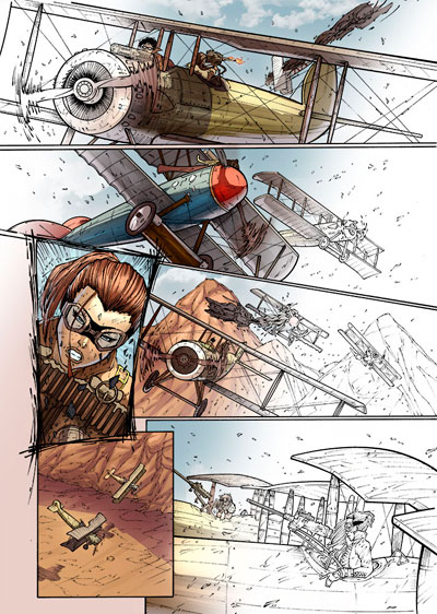 Numero 1 - Tavola 5<br>disegni di Giuseppe Cafaro, chine di Lorenzo Ruggiero, colori di Ruben Curto<br><i>(c) 2012 GG Studio</i>