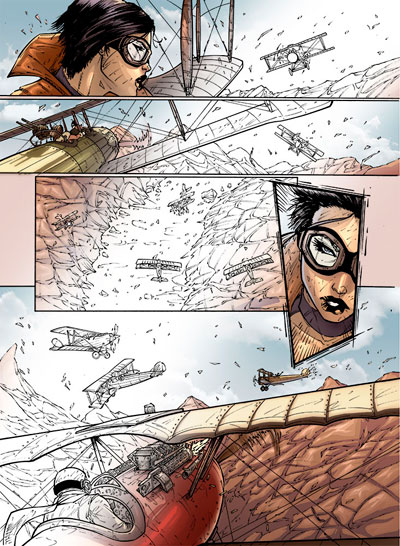 Numero 1 - Tavola 7<br>disegni di Giuseppe Cafaro, chine di Lorenzo Ruggiero, colori di Ruben Curto<br><i>(c) 2012 GG Studio</i>