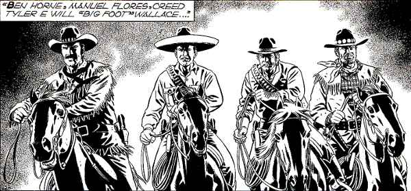 I quattro giustizieri I quattro giustizieri<br>Tex Gigante 27, pag.19, disegno di Fabio Civitelli<br><i>(c) 2012 Sergio Bonelli Editore</i>