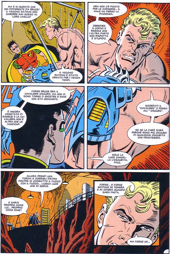 Jean Paul e Robin (Tim Drake) parlano del ruolo di Batman<br>disegni di Jim Aparo, Batman la leggenda n.54<br><i>(c) 1993 DC Comics, (c) 2009 Editorial Planeta De Agostini</i>