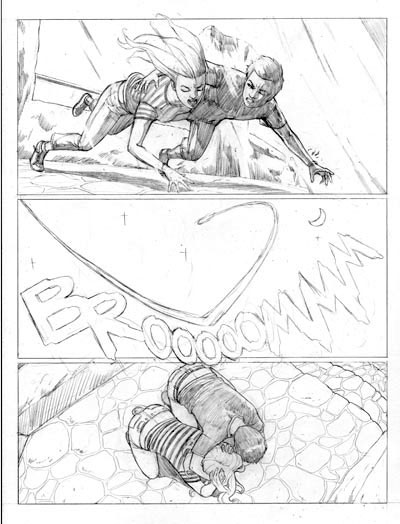 Tavola 3 - matite<br>disegni di Rosario Raho<br><i>(c) 2012 Giuseppe Di Bernardo & Light&Darkness Publishing</i>