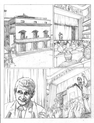 Tavola 5 - matite<br>disegni di Rosario Raho<br><i>(c) 2012 Giuseppe Di Bernardo & Light&Darkness Publishing</i>