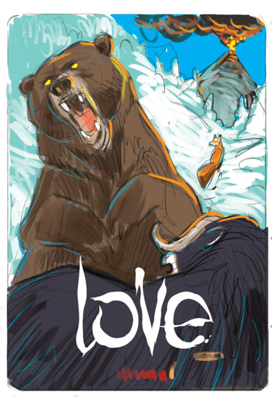 Bozza Cover Love numero 2<br>disegni e colori di Federico Bertolucci<br><i>(c) 2012 Edizioni BD</i>