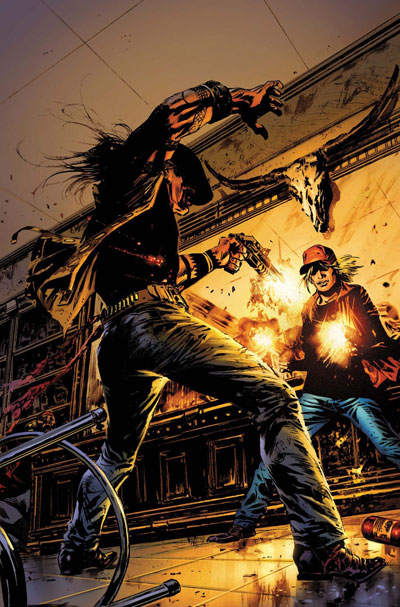 Cover USA #2 Six Guns Cover USA #2 Six Guns<br>disegni di Jason "Butch" Guice, colori di Jason Keith<br><i>(c) TM & © 2012 MARVEL Edizione italiana: Panini S.p.A.</i>
