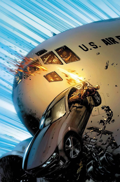 Cover USA #3 Six Guns<br>disegni di Jason "Butch" Guice, colori di Jason Keith<br><i>(c) TM & © 2012 MARVEL Edizione italiana: Panini S.p.A.</i>