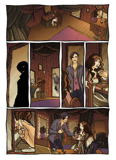 Tavola tratta da Vampire's Tears numero 4<br>disegni di Roberta Pierpaoli, colori di Marina Iovine<br><i>(c) 2012 Salvatore Taormina</i>