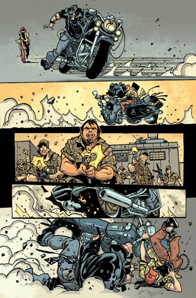 Tavola tratta da Six Guns Tavola tratta da Six Guns<br>disegni di Davide Gianfelice, colori di Dave McCaig<br><i>(c) TM & © 2012 MARVEL Edizione italiana: Panini S.p.A.</i>