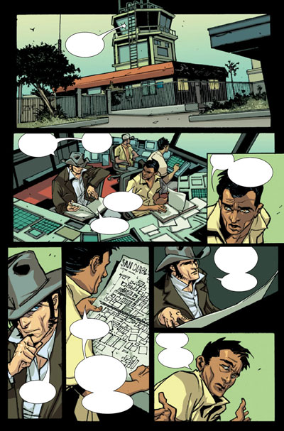 Tavola tratta da Six Guns<br>disegni di Davide Gianfelice, colori di Dave McCaig<br><i>(c) TM & © 2012 MARVEL Edizione italiana: Panini S.p.A.</i>
