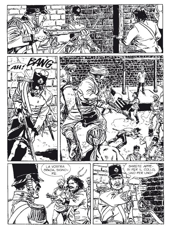 Tavola tratta dal numero 3 Tavola tratta dal numero 3<br>disegni di Bruno Brindisi<br><i>(c) 2012 Sergio Bonelli Editore</i>