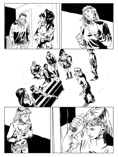 Tavola tratta da Davvero numero 4<br>disegni di Riccardo Nunziati<br><i>(c) 2012 Paola Barbato & Edizioni Star Comics</i>