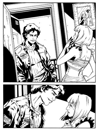 Tavola tratta da Davvero numero 5<br>disegni di Elena Cesana & Roberta Ingranata<br><i>(c) 2012 Paola Barbato & Edizioni Star Comics</i>