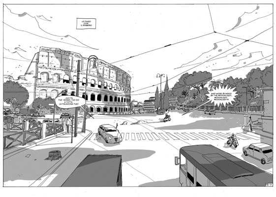 Tavola tratta da Metamorphosis<br>disegni di Giacomo Bevilacqua<br><i>(c) 2012 Editoriale Aurea</i>